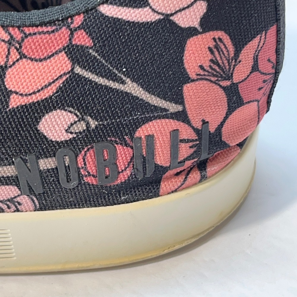 NOBULL Training Shoes W 12.5/M 11 Black Pink Cherry Blossom Floral Canvas Gym - Picture 8 of 12